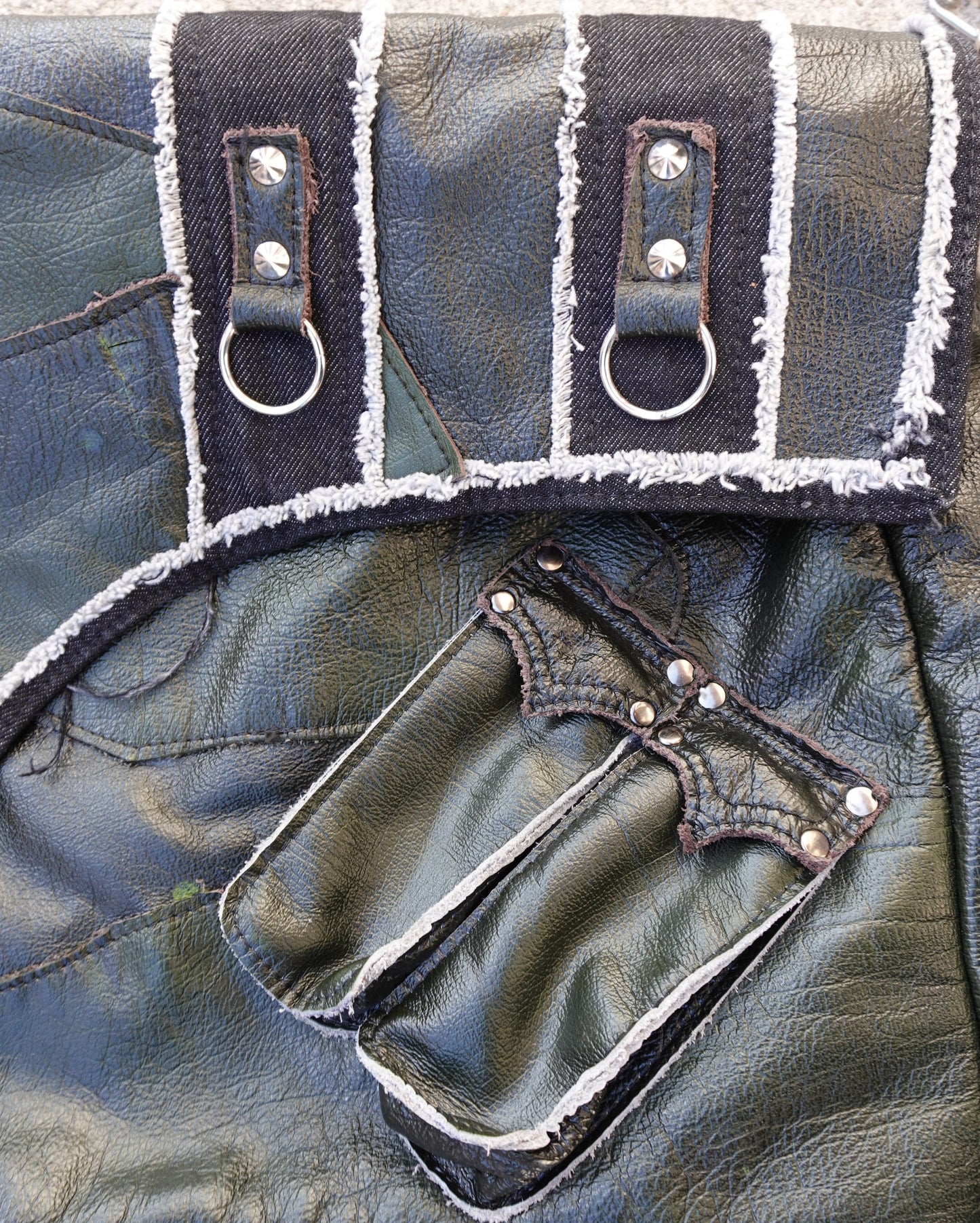 Salvaged leather bag