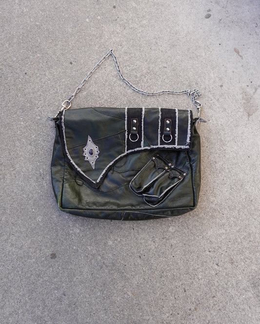 Salvaged leather bag