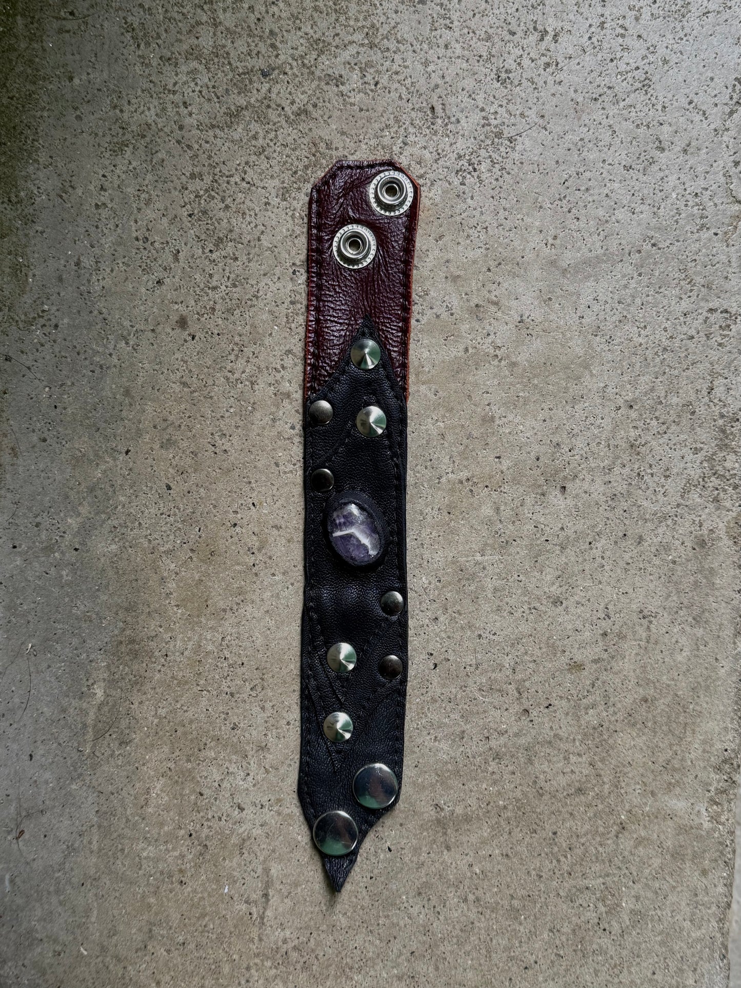 Leather crystal bracelet
