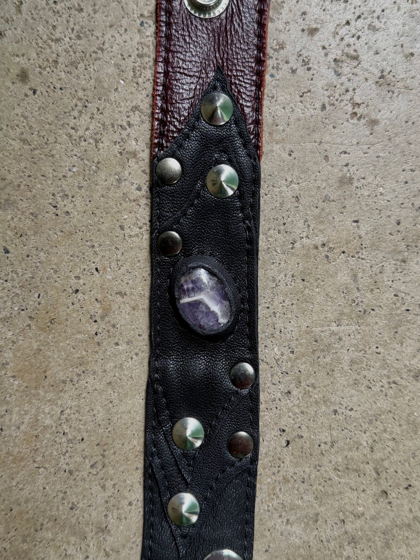 Leather crystal bracelet